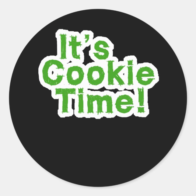 Sticker Rond Drôle Son Cookie Time Scouts Girls Scouting Mo (Devant)