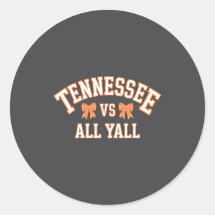 Sticker Rond Drôle Tennessee -vs- Tout Vous, Knoxville Tn Orang