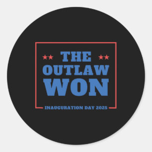Sticker Rond Drôle The Outlaw a gagné 2025 Trump Squad Républic