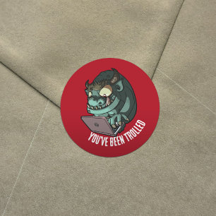 Sticker Rond Drôle Troll Vous avez été Trolled Portable Cartoon