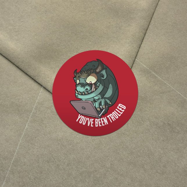 Sticker Rond Drôle Troll Vous avez été Trolled Portable Cartoon (Créateur téléchargé)