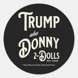 Sticker Rond Drôle Trump Donny Deux Poupées 2 Poupées À Noël T