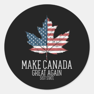 Sticker Rond Drôle Trump Drapeau Américain Rendre sa grandeur a