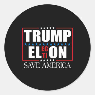 Sticker Rond Drôle Trump Élection États-Unis Drapeau Trump Elon