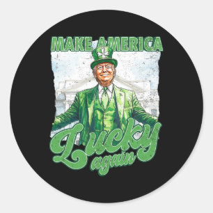 Sticker Rond Drôle Trump Faire St Patrick's Day Grande Encore I