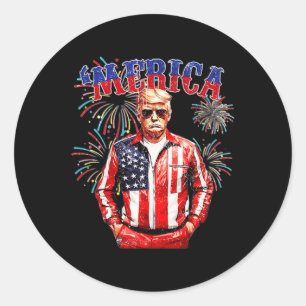 Sticker Rond Drôle Trump Golfe des États-Unis Amérique Trump 4