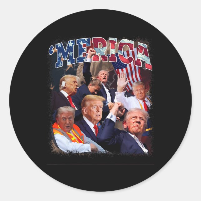Sticker Rond Drôle Trump Golfe des États-Unis Amérique Trump 4  (Devant)
