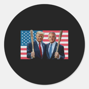 Sticker Rond Drôle Trump Kennedy Mega Maha Baseball Bat Usa Fla