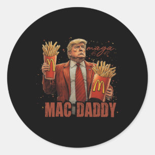 Sticker Rond Drôle Trump Mcdon 2024 Fast Food Mac Daddy Hamburg