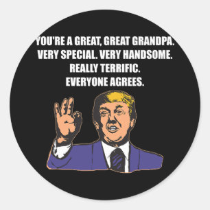 Sticker Rond Drôle Trump Meilleur Grand-Père Jamais Tout Le Mon