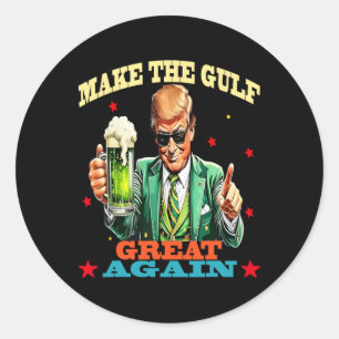 Sticker Rond Drôle Trump Rendre le Golfe Grand