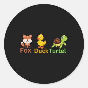 Sticker Rond Drôle Trump subtil Fox Duck Turtle mignonne Animal