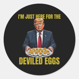 Sticker Rond Drôle Trump Thanksgiving Je suis juste ici pour le