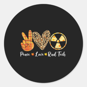 Sticker Rond Drôle Turquie Paix Amour Rad Tech Automne Thanksgi