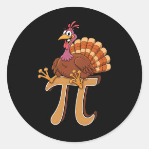 Sticker Rond Drôle Turquie Pi Day Pie Math Lover Geek Nerd Merc