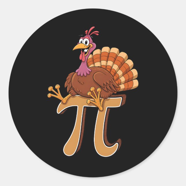 Sticker Rond Drôle Turquie Pi Day Pie Math Lover Geek Nerd Merc (Devant)