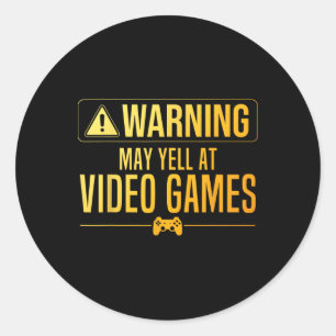 Sticker Rond Drôle Vidéo Jeu Art Pour Hommes Femmes Jeu Pc Nerd