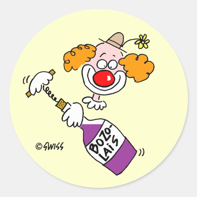 Sticker Rond Drôle Vin Dégustation Invitation Enveloppe Sceau (Devant)