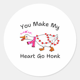 Sticker Rond Drôle Vous Faites Mon Cœur Aller Klaxon Oie Ridicu