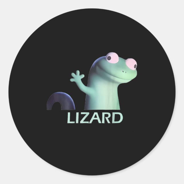 Sticker Rond Drôle Weirdcore Animal Femmes Hommes Lizard Lizard (Devant)