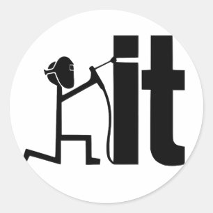 Sticker Rond drôle Weld It Welder Graphic Designs cadeaux pou