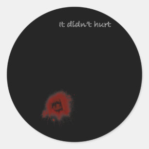 Sticker Rond Drôle Zombie Bite Halloween Bitten Blessures Homme