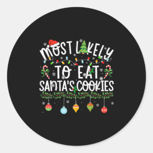 Sticker Rond Drôles de Noël assortis Très susceptibles de mange