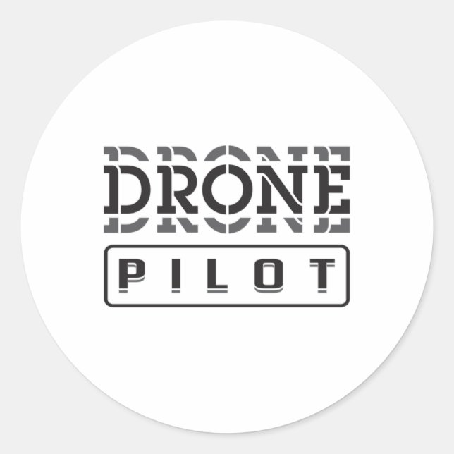 Sticker Rond Drone Pilote Quadcopter FPV Drones Drôle Idée cade (Devant)