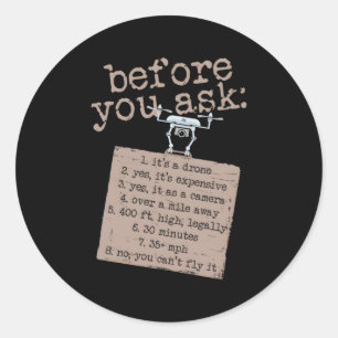 Sticker Rond Drone Pour Papa Friend Pilote Vol