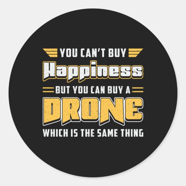 Sticker Rond Drones Caméra Pilote Quadcopter drones FPV Cadeau (Devant)