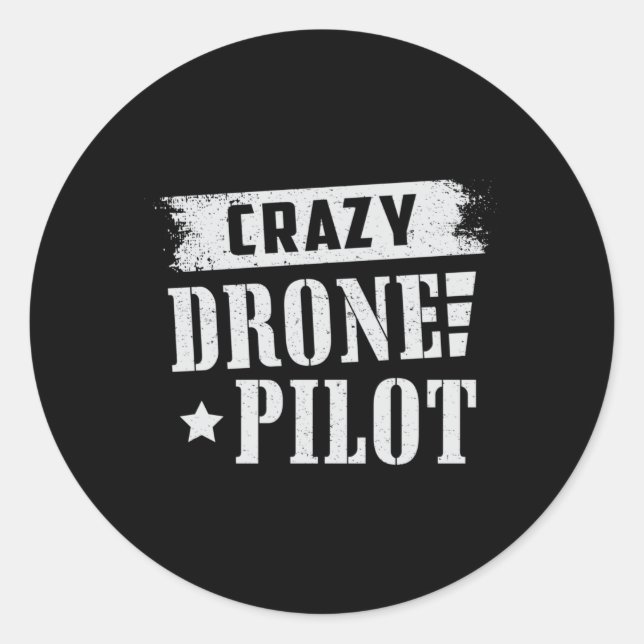 Sticker Rond Drones Pilotes Quadcopter Drones FPV Camera Cadeau (Devant)