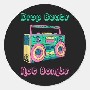 Sticker Rond Drop Beats Not Bombs Anti-war