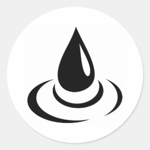 Sticker Rond Droplet d'eau noire