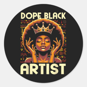 Sticker Rond Drug Black Artist African American Art Teacher Afr