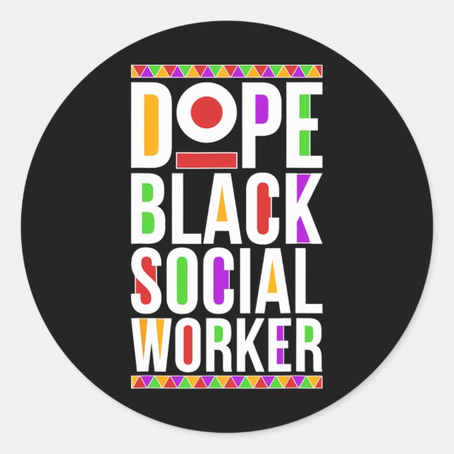 Sticker Rond Drug Black Social Worker Africain-Américain Social (Devant)