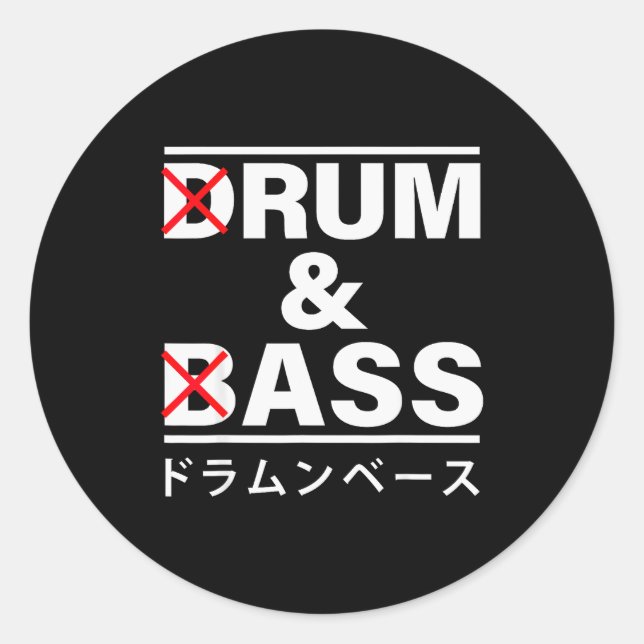 Sticker Rond Drum And B Japanese Funny  (Devant)