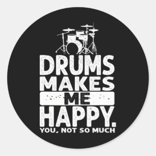 Sticker Rond Drummer Hommes Drummer Musicien Lover Drum Kit