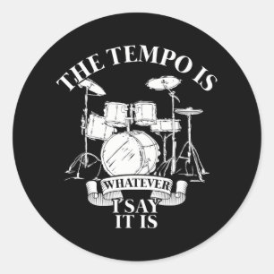Sticker Rond Drummer Musique Instrument Musique Drummer Drums