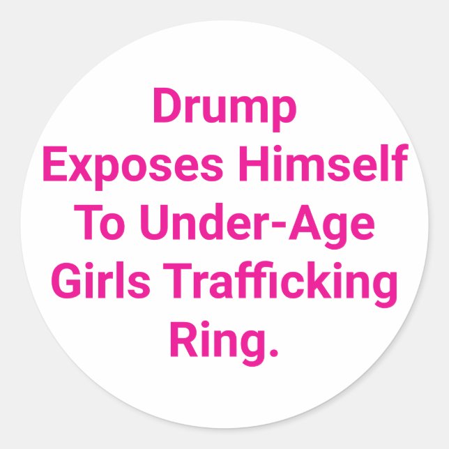 Sticker Rond Drump Exposes Himself Hankamer Artjunkhaus Comic (Devant)