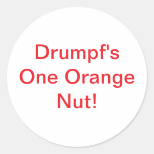 Sticker Rond Drumpf's One Orange Nut Hankamer Artjunkhaus Comic
