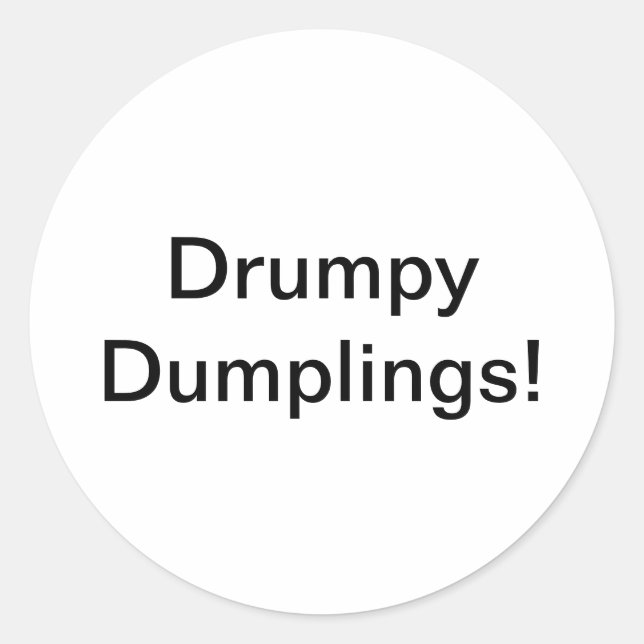 Sticker Rond Drumpy Dumplings Jeff Hankamer Artjunkhaus Comic (Devant)