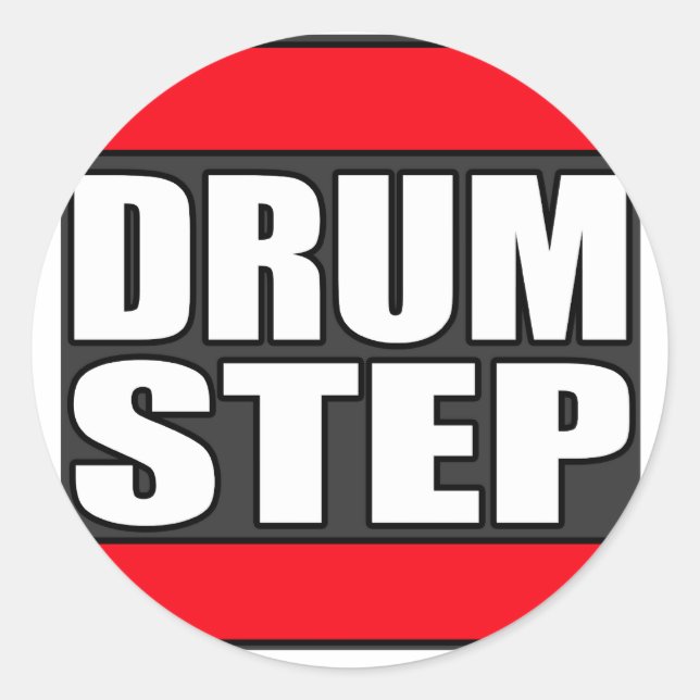 Sticker Rond DRUMSTEP Drum et basse et dubstep (Devant)