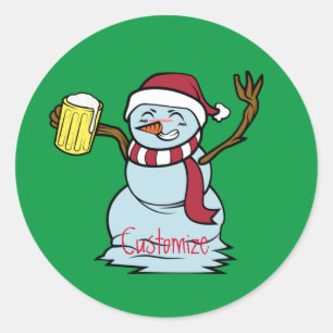 Sticker Rond Drunk Snowman Thunder_cove