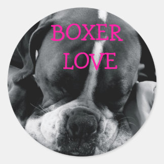 STICKER ROND DSC00168, BOXER LOVE