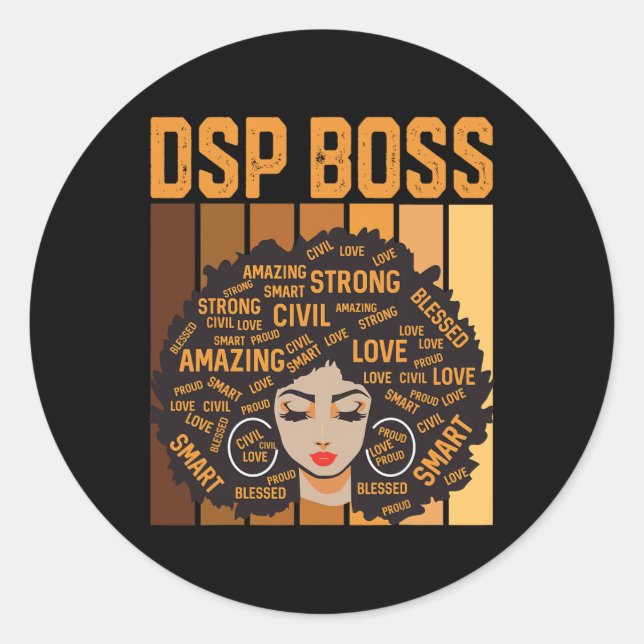 Sticker Rond Dsp Boss Puissant Mois de l'Histoire des Noirs Fie (Devant)