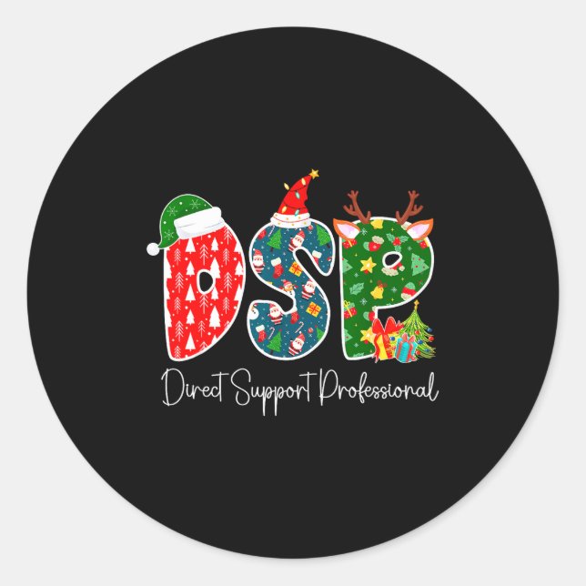 Sticker Rond Dsp Christmas Direct Suprt Professional Xmas Famil (Devant)