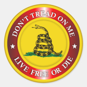 Sticker Rond DTOM - Live Free ou Die 2 (rouge)