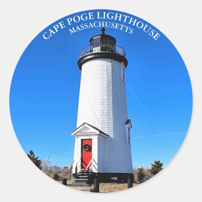 Sticker rond du Cap Poge, Massachusetts (Devant)
