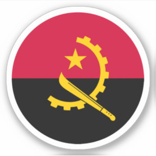 Sticker rond du drapeau angolais