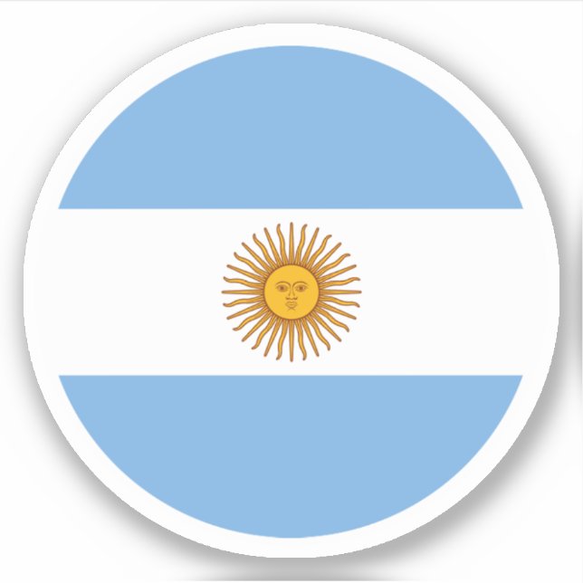 Sticker rond du drapeau argentin (Devant)